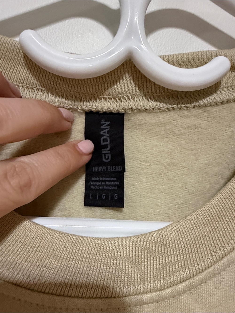 Gildan Beige Heavy Blend Crewneck Sweatshirt - Picture 4 of 4
